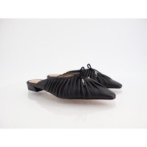 Sam Edelman Julia Pump Mule Size 7.5 M Black Leather Ruched Pointed Flat